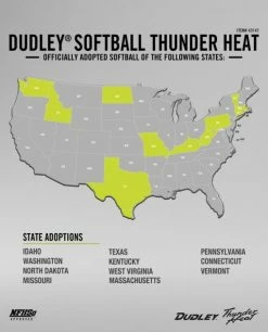Clearance – Dudley 12″ NFHS Thunder Heat Fastpitch Softballs (Dozen): 43147