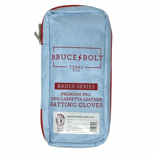 Clearance – Bruce Bolt PREMIUM PRO BADER Series Long Cuff Batting Gloves: White 5 Clearance – Bruce Bolt PREMIUM PRO BADER Series Long Cuff Batting Gloves: White - Image 5