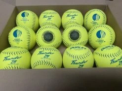Clearance – Dudley Thunder ZN 12″ Classic M USSSA Slowpitch Softballs (DOZEN): 4U540Y