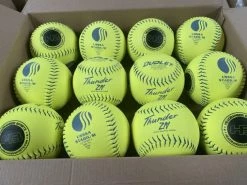 Clearance – Dudley Thunder ZN 12″ STADIUM USSSA Slowpitch Softballs (DOZEN): 4U528Y