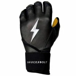 Clearance – Bruce Bolt PREMIUM PRO Long Cuff Batting Gloves: Black -Gloves Best Sale LC BLKG LEFT 800x 510x510 1