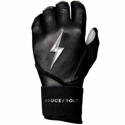 Clearance – Bruce Bolt PREMIUM PRO Chrome Series Long Cuff Batting Gloves: Black 4 Clearance – Bruce Bolt PREMIUM PRO Chrome Series Long Cuff Batting Gloves: Black - Image 4