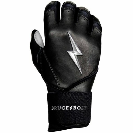 Clearance – Bruce Bolt PREMIUM PRO Chrome Series Long Cuff Batting Gloves: Black 6 Clearance – Bruce Bolt PREMIUM PRO Chrome Series Long Cuff Batting Gloves: Black - Image 6