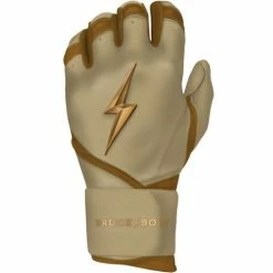 Clearance – Bruce Bolt PREMIUM PRO Gold Series Batting Gloves: Long Cuff -Gloves Best Sale LC GLD LEFT 800x 510x510 1