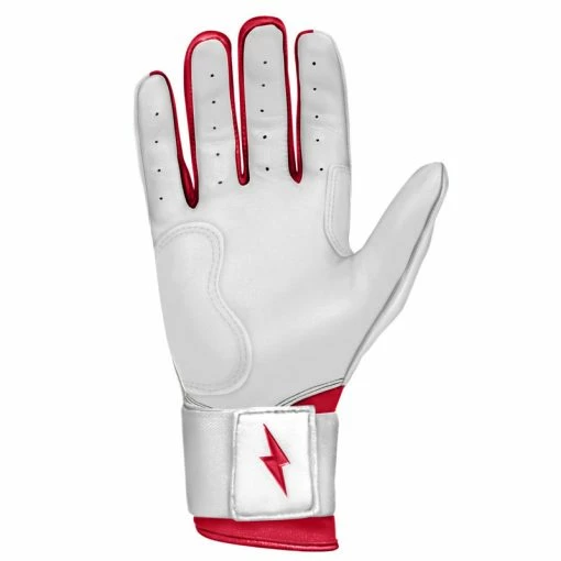 Clearance – Bruce Bolt PREMIUM PRO BADER Series Long Cuff Batting Gloves: White 2 Clearance – Bruce Bolt PREMIUM PRO BADER Series Long Cuff Batting Gloves: White - Image 2