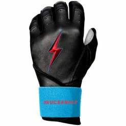 Clearance – Bruce Bolt PREMIUM PRO BRINSON Series Long Cuff Batting Gloves: Black
