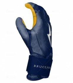 Clearance – Bruce Bolt PREMIUM PRO Long Cuff Batting Gloves: Navy -Gloves Best Sale LC NVYG SIDE 800x 510x577 1