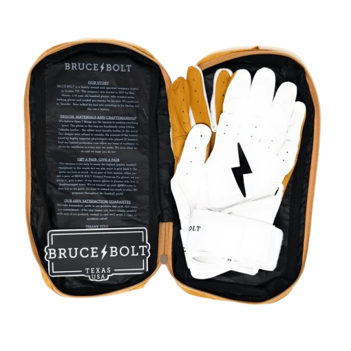 Clearance – Bruce Bolt PREMIUM PRO Long Cuff Batting Gloves: White 3 Clearance – Bruce Bolt PREMIUM PRO Long Cuff Batting Gloves: White - Image 3