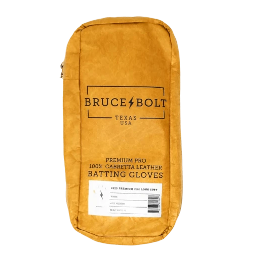 Clearance – Bruce Bolt PREMIUM PRO Long Cuff Batting Gloves: White 2 Clearance – Bruce Bolt PREMIUM PRO Long Cuff Batting Gloves: White - Image 2
