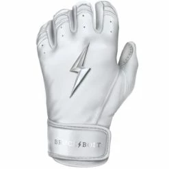 Clearance – Bruce Bolt PREMIUM PRO Chrome Series Short Cuff Batting Gloves: White -Gloves Best Sale SC CHRW LEFT 800x 510x510 1