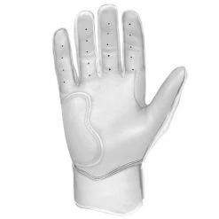 Clearance – Bruce Bolt PREMIUM PRO Chrome Series Short Cuff Batting Gloves: White -Gloves Best Sale SC CHRW PALM 800x 510x510 1