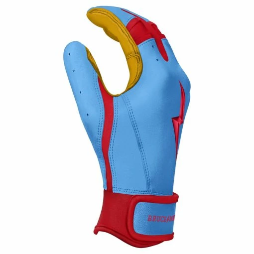 Clearance – Bruce Bolt PREMIUM PRO BADER Series Short Cuff Batting Gloves: Baby Blue 4 Clearance – Bruce Bolt PREMIUM PRO BADER Series Short Cuff Batting Gloves: Baby Blue - Image 4