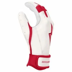 Clearance – Bruce Bolt PREMIUM PRO BADER Series Short Cuff Batting Gloves: White -Gloves Best Sale SC HBW SIDE 800x 510x510 1