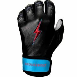 Clearance – Bruce Bolt PREMIUM PRO BRINSON Series Short Cuff Batting Gloves: Black