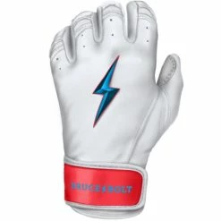 Clearance – Bruce Bolt PREMIUM PRO BRINSON Series Short Cuff Batting Gloves: White