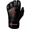 Clearance – Bruce Bolt PREMIUM PRO TC42 Series Short Cuff Batting Gloves: Black
