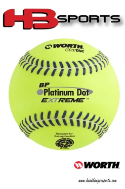 Clearance – Worth Platinum Dot EXTREME Batting Practice Softballs: BPX12U